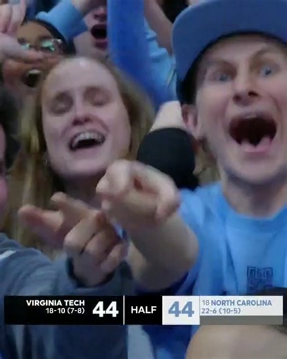The energy is ELECTRIC in Chapel Hill ⚡ Virginia Tech-UNC tied at the half on ESPN2 🍿 | ACC Network