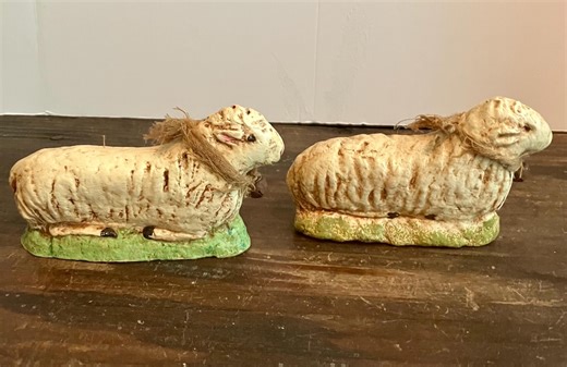 Primitive Sheep Figurines, Antique Butter Mold Decor (set of 2) - Etsy
