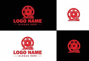 Download film reel logo icon vector for business brand app icon movie cinema theater video channel cinematography logo template for free
