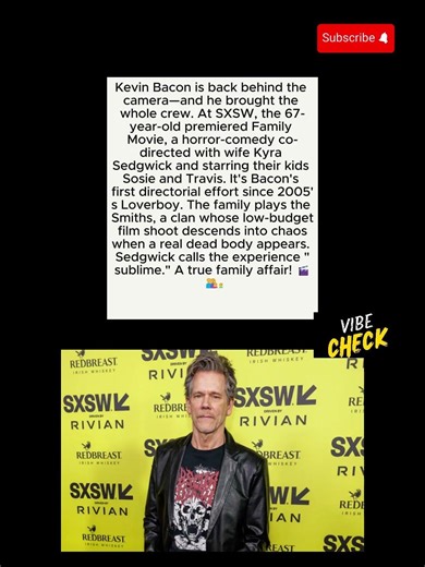 Kevin Bacon Returns to Directing After 20 Years—With His Entire Family in 'Family Movie'