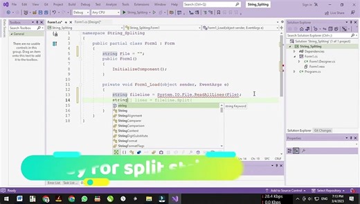 File Handling Tutorial # 3 | How to Split a String | C# | BlueFrost Tech