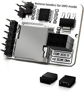amomii SD MicroSD TF Card Adapter Reader Module with Innovative UNO Mode and SPI Interface - Expansion Shield for 5V Microcontrollers with Reliable and Wire-Free Connectivity to Arduino UNO R3