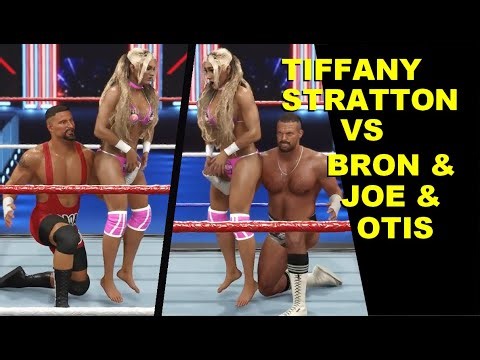 WWE 2K25 Tiffany Stratton vs Bron & Joe & Otis - 3 on 1 Challenge
