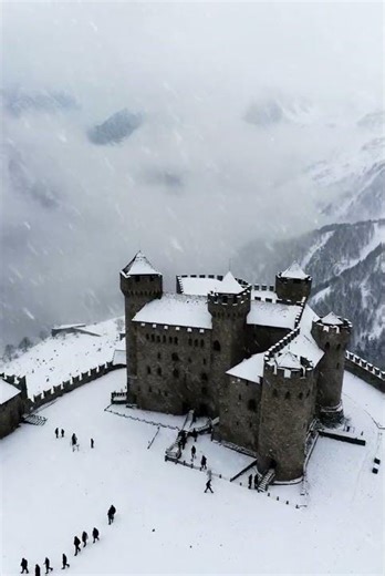 Frozen Kingdom from Above | Medieval Castle in Snow
