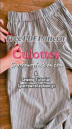 how to sew culottes free pattern