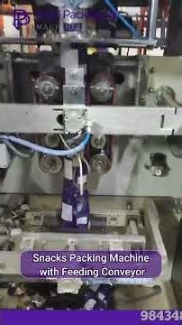 Snack Packing Machine with Feeding Conveyor | Pearl Packing Machinery Coimbatore