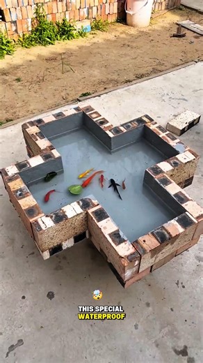 Will this DIY Brick Fish Tank actually hold water?! 🤯🐠 #DIYProjects #FishTank #DadLife #Aquarium