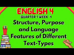 English 4 Week 4 Structure, Purpose and Language Features of Different Text-Types Grade 4 Quarter 1