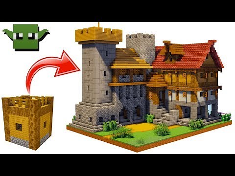 Minecraft Medieval Fortified House Tutorial (EASY 5X5 BUILDING SYSTEM)