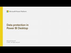 Introduction to data protection in Power BI Desktop