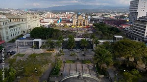 Beautiful aerial view of Guatemala City - Catedral Metropolitana de Santiago de Guatemala, the Constitution Plaza in Guatemala