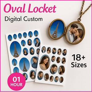 Custom Photo Oval Locket Prints, Locket Picture Print, Love Locket, Printable Locket Photos, Heart Locket Size Photo, Digital Locket Image - Etsy