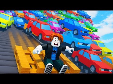 MANY OBSTACLES TO GET TO THE TOP‼️ CAR AVALANCHE ROBLOX
