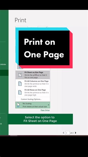 Practicing Excel Printing Techniques for One Page