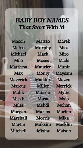 Baby Boy Names That Start With M #baby #cutebaby #babygirl #babyboy #babynames #shorts