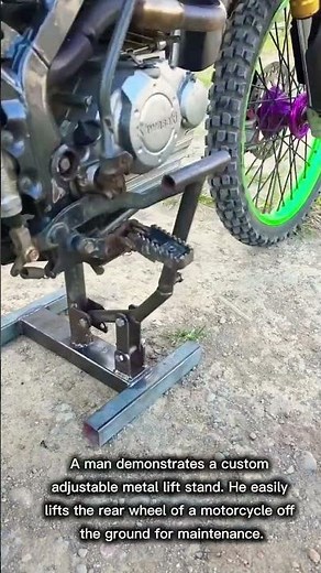 DIY Adjustable Metal Motorcycle Lift Stand Demonstration