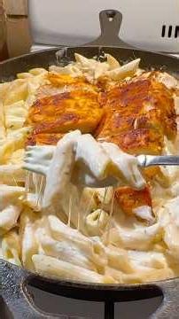 Grilled chicken Pasta 🍝 and Alfredo Sauce ￼#recipe #shorts