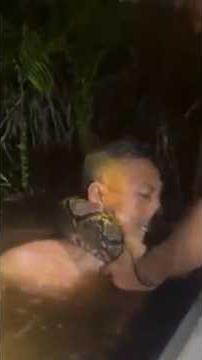 Horrifying Video Shows Python Drag Tour Guide Underwater as it Tightens Its Grip Around His Neck