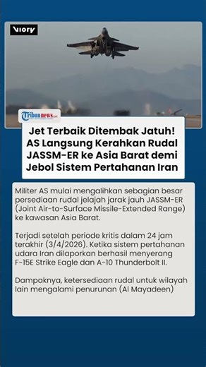 Krisis Jet Tempur! AS Pindahkan Rudal JASSM-ER ke Asia Barat untuk Antisipasi Serangan Iran