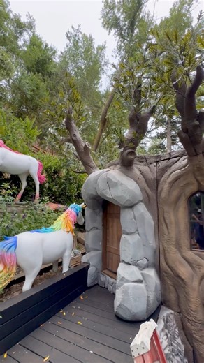 16K views · 538 reactions | Here’s our latest playhouse project for a client! You know when you spot unicorns and an umbrella ceiling, you’re dealing with some fun clients:) #playhouse #treehouse #kidsplayhouse #playhouses | Charmed | Facebook