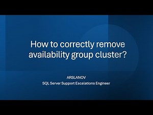 SNHA18: How to correctly remove Availability Group cluster?