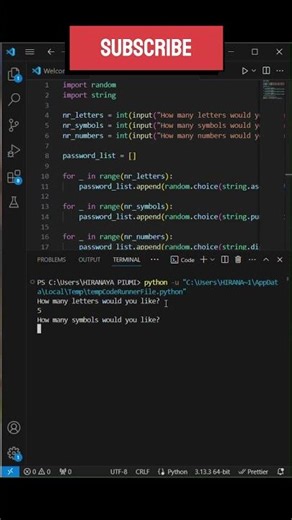Password Generator : Python Project for Beginners