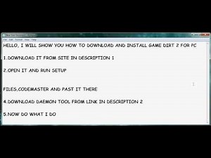 HOW TO DOWNLOAD AND INSTALL GAME DIRT 2 FOR PC
