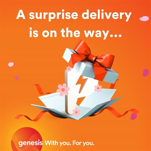 What’s that peeking out from inside the gift box? 👀⚡ We've got something that'll put a spring in your step! 🌼 Keep an eye out for a surprise coming your way very soon. | Genesis