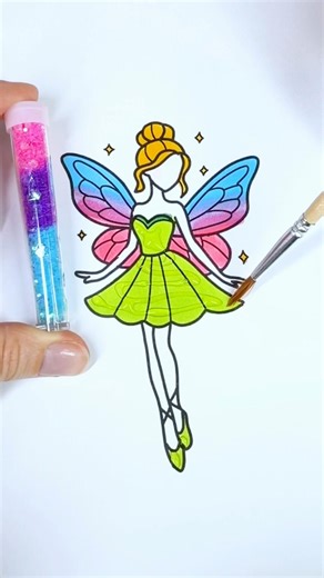 Glitter Fairy Princess ✨🧚👑 #glitter #glitterart #colorfulcreativekids #fairy #princess #kidsart