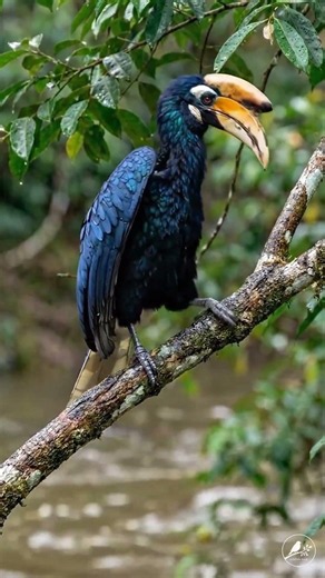 Azure Veil Hornbill Lands in Rainforest Silence 🐦 | #birds #nature #wildlife