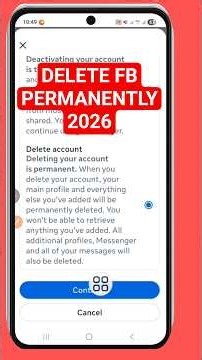 Delete Facebook Account Permanently (2026) | Easy Steps ✅ #shorts