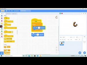 Rotate an alphabet in Scratch - Using forever block and turn blocks
