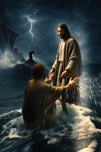 Jesus saves Peter from drowning - Matthew‬ ‭14‬:‭28‬-‭33 #shorts #biblestory #christianfaith