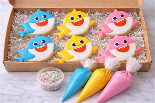 DIY Shark Cookie Kit, Baby Shark Cookie Decorating Kit, Shark Party Activity, Kids Baking Kit, Birthday Cookie Kit, Shark Cookies - Etsy