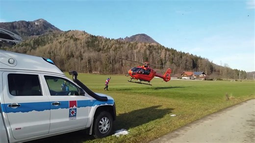 Extreme EC135 Helicopter Landing in the Field