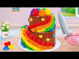 Rainbow Chocolate Cake Making🍭Lovely Miniature Cake Decorating Ideas🍫 Mini Cakes