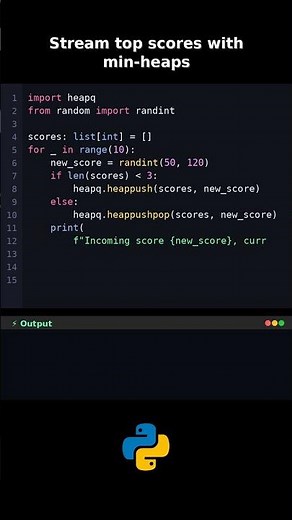 Heapq Live Leaderboard #pythonmaintainrollingidea
