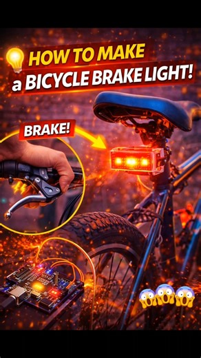 Cycle Brake Light 🚲💡 Using LED & 9V Battery | DIY Safety Hack #Shorts
