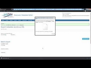 MEDIN online metadata editor: Importing and exporting XML