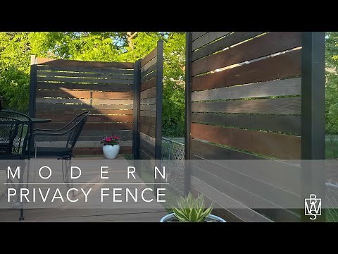 Modern Horizontal Wood and Metal Privacy Fence DIY Project - Using Slipfence Posts from Home Depot