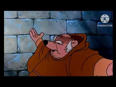 "Friar Tuck (Disney; 1973) tells Frank (Disney; 1990) to Get Out of my Church!"