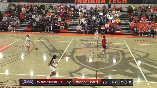 Gabby Richie hits the 3 at the Buzzer!!! Warriors up 28-17 at the half over Rochester!!! Tech looking for its 6th WHAC Tournament Championship in 8 years, and its first since 2023-24! | Indiana Tech Warriors