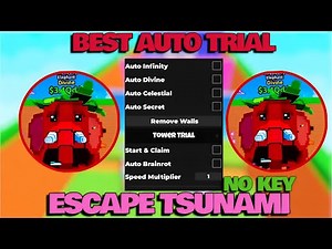 Escape Tsunami For Brainrots Script *NO KEY* - AUTO TOWER TRIAL, DUPE BRAINROT, TP TO END