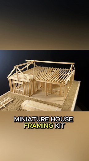 🛠 Miniature House Framing Kit – Real Construction in 1:16 Scale 🏗 Build an authentic house frame—exactly like the real thing, but scaled down. This isn’t a model that only looks real—it is real construction, just in 1:16 scale. You’ll measure, cut, and assemble genuine scale lumber into studs, joists and rafters — following the same techniques used on full-size homes. No pre-assembled walls. No glued-on “fake” pieces. Every beam and joint is built by your hands, just like on a job site. ✅ Incl
