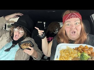 Panda Express Mukbang in our Halloween costumes