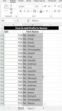 How to Add Prefixes to Names in Excel #spreadsheetmagic #excel #spreadsheets