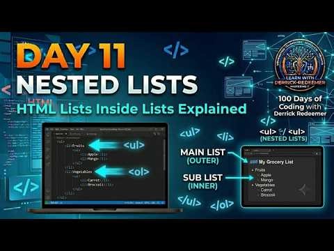 Day 11 of 100 Days of Coding | HTML Nested Lists Explained