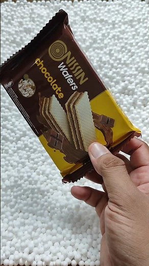 collecting viral Nissin chocolate wafer snacks on styrofoam #findingsnack #friedicecream #wafer