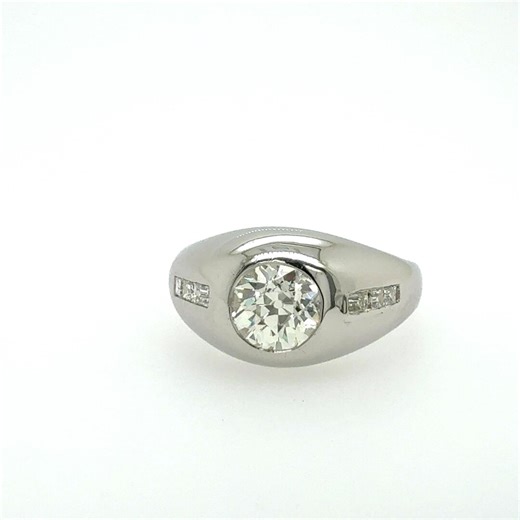Retro Platinum 1.85 CT Old European Cut Diamond Statement Ring Circa 1960 - Etsy