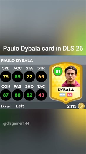 Paulo Dybala🇦🇷 card in DLS 26#dls26 #dls